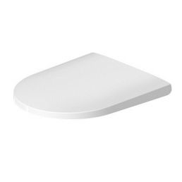 Valge tualetipoti kaas D-Neo stiilis, ümarate servadega ja sileda viimistlusega.