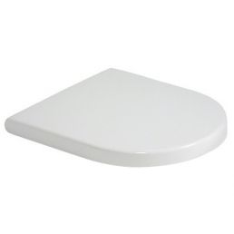 Valge Starck 3 WC-kaas ovaalse kujuga ja sileda pinnaga.