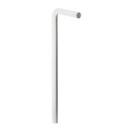 White plastic siphon outlet bend, diameter 32 mm, lengths 220 mm and 680 mm.