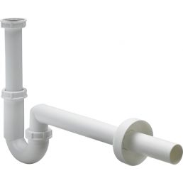 White plastic sink trap, size 1¼ x 32 mm.