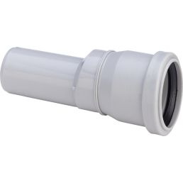 Valge plastikust üleminek, mõõtmed 50x40 mm.