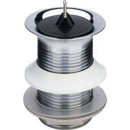 Kroomitud messingist valamu äravoolukomplekt, suurus 1¼ x 60 mm, koos ülevooluavaga.