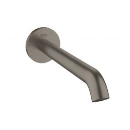 Essence bathtub mixer in brushed hard graphite, wall-mounted installation, modern design.