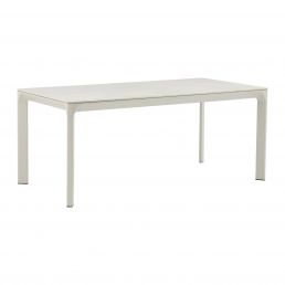 Rektangulärt ljusbeige bord MELROSE, mått 180x90xH75 cm, minimalistisk design.