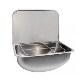 Roostevabast terasest valamu mõõtmetega 436x339 mm koos vaheseina, restide ja liitmikuga.