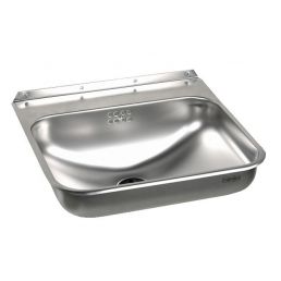 Roostevabast terasest utiliitvalamu Naesi, mõõtmetega 432x386 mm, komplektis sifoon ja kinnitusvahendid.