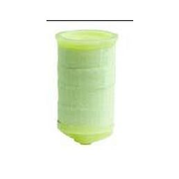 Roheline vildist sõel, mitmetasandiline, läbipaistev ülaosa ja tihedalt paiknevad vildikihid.