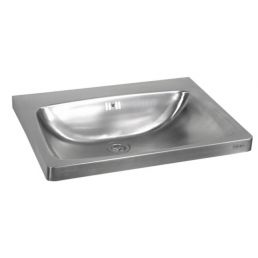 Roostevabast terasest valmistatud kasutusvalamu Suvas, mõõtmetega 600x440 mm, komplektis sifoon ja liitmikud.