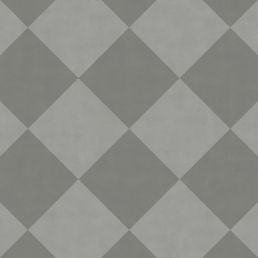 Harmaa ja tummanharmaa ruudullinen PVC-matto, pituus 3 metriä, malli KL22.