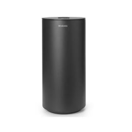 Harmaa sylinterimäinen WC-paperiteline minimalistisella muotoilulla.