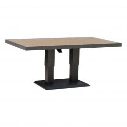Grått höjdjusterbart bord, 150x90 cm, metallunderrede