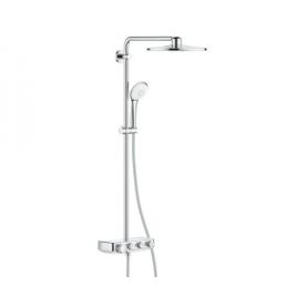 SmartControl Euphoria Duo 310 shower system with a thermostat in a chrome finish, includes overhead and handheld showers.