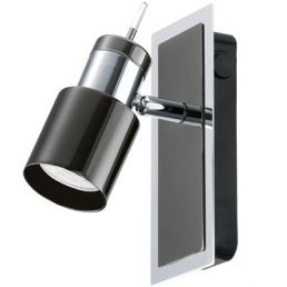 Musta kohdevalaisin, LED, malli Davida, 1x5W GU10, seinälle kiinnitettävä, säädettävällä valokulmalla.