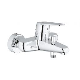 Kroomviimistlusega Eurodisc Cosmo vannisegisti, seinale kinnitatav, ühe käepidemega temperatuuri ja vooluhulga reguleerimiseks.