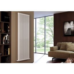White vertical Ardesia radiator, 2 columns, 1500 mm high, 10 sections, connections AS6.