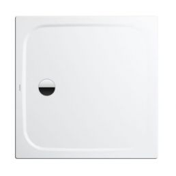 Valge terasest dušialus Cayonoplan, mõõtmetega 1000x1000 mm, väikese poorsusega, nähtamatu haardega.