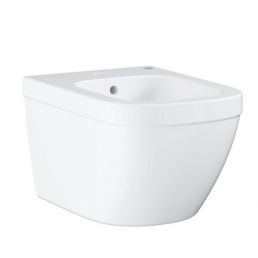 Wall-mounted white EuroCeramic bidet, dimensions 374x540 mm.