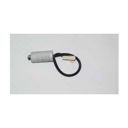 Gray metal capacitor 1 uF ±5%, 450V with a black connecting cable, dimensions PELLING 18/25, INTERIO 14/20/22, MINITHERM 8.