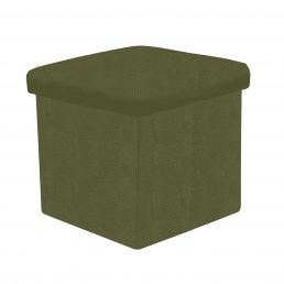 Vihreä, neliönmuotoinen rahisäilytyslaatikko, koko 30x30xK30 cm, pehmeä sileä kansi.