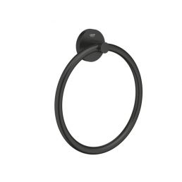 Towel ring 'Start', matte black finish, minimalist design.