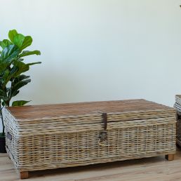 Kistbord EGROS, 120x60xH39 cm, naturlig träfinish.