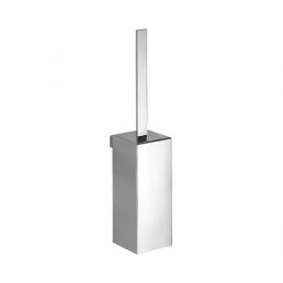 Chrome toilet brush with holder from the Lounge series. Silver-colored with a minimalist design.