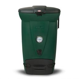Green Biolan fast composter 220 eco with a large lid and ventilation hole, durable design.