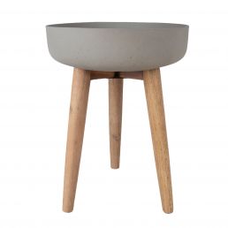 Harmaa kukkaruukku SANDSTONE, halkaisija 39 cm, korkeus 51 cm, luonnonpuiset jalat.