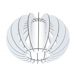 Valkoinen kattovalaisin EGLO STELLATO 2, 60W E27, monikerroksinen puurakenne, pyöreä muoto.