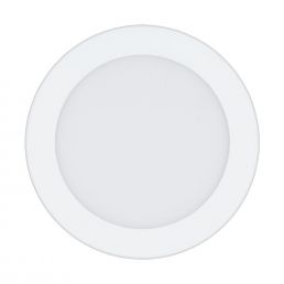 Valkoinen pyöreä LED-asennuspaneeli, upotettava, halkaisija 17 cm, IP44, 3000K lämmin valo.