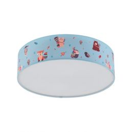 Sinine lastetoa laevalgusti, millel on armsaid loomi kujutavad mustrid.