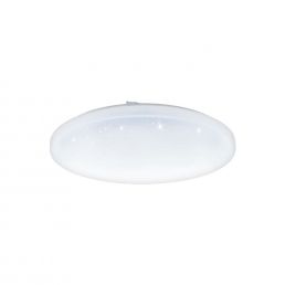 Ümmargune, lakoonilise disainiga LED-plafoon, kristallselge viimistlus, läbimõõt 430 mm.