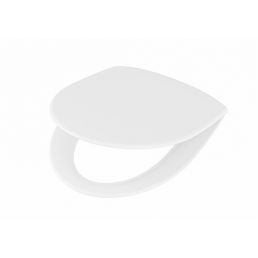 Valkoinen Spira WC-istuin ja kansi pikakiinnityksellä, minimalistinen muotoilu.