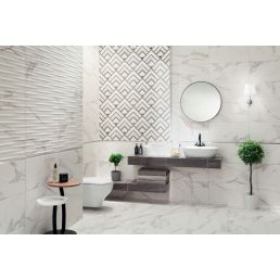 Ceramic wall and floor tile P-Bonella White