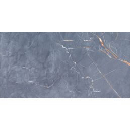Blue ceramic wall tile with a natural stone pattern and light streaks.