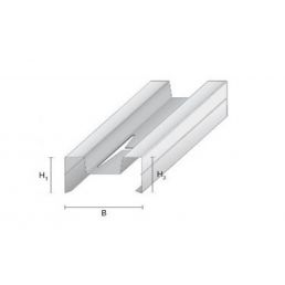 Vit akustisk vertikalprofil AVP 38/40, måtten visas på bilden.