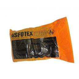 Oranži kilepakendis Asfotex Nord 20 kg, musta tekstiga ja logoga.