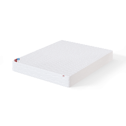 Valge vedrumadrats mõõtmetega: laius 80-180 cm, nähtavate pehmete vahedega üleval