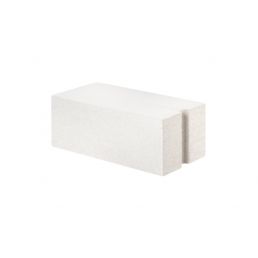 White rectangular lightweight block with smooth surfaces and sharp edges.