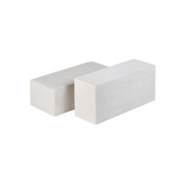 Two white rectangular silicate bricks with a smooth surface.