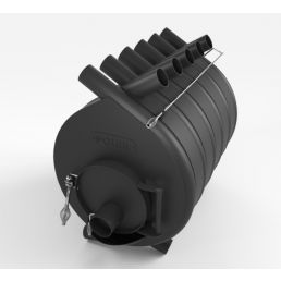 Musta värvi õhkkütteahi Polar 03, varustatud käepideme ja külgmiste sulguritega.