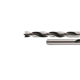 Metallinen puuporanterä, jossa on mustat kierteet ja sylinterimäinen varsi.