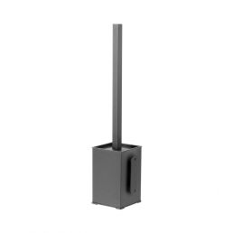 Black toilet brush with holder, made of AISI 304 stainless steel.