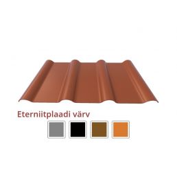 Ruskea aaltomainen kuitusementtilevy, koko 625x1166 mm. Värivaihtoehdot: harmaa, musta, ruskea.