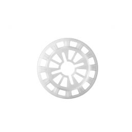 Vit fasadpluggbricka 90 mm med ett komplext mönster, förpackning med 200 st.