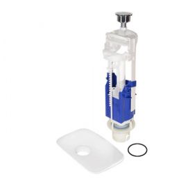 Blue and white plastic toilet flush valve, type 290, includes a mounting part and seal.