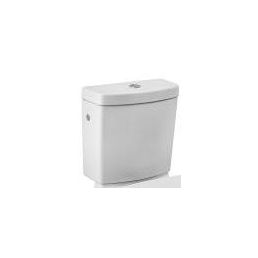 White Mio flush tank with a bottom inlet.