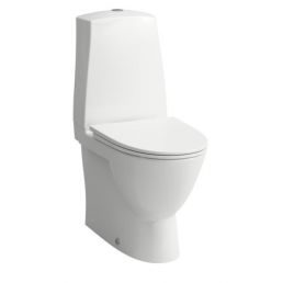 Vit Nordic Rimless toalett, mått 360x650 mm, horisontell utgång, vattenintag från nedre högra sidan.