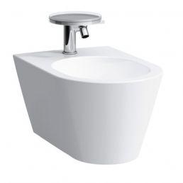 White wall-mounted bidet from Kartell, measuring 370x545 mm, with a modern geometric design.