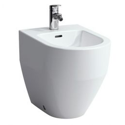 White wall-mounted bidet, dimensions 360x530 mm, modern rounded design with a single tap.